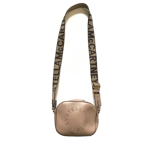 Stella McCartney Logo Camera Bag Crossbody Purse Womens Moss Taupe Vegan Leather - Picture 4 of 16